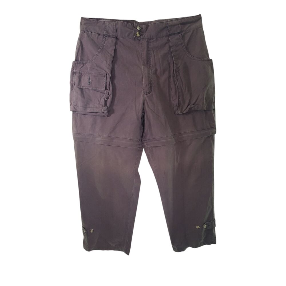 38x28 Cabela's Convertible Pants Zip Off Shorts Brown 6 Pocket Utility Hiking